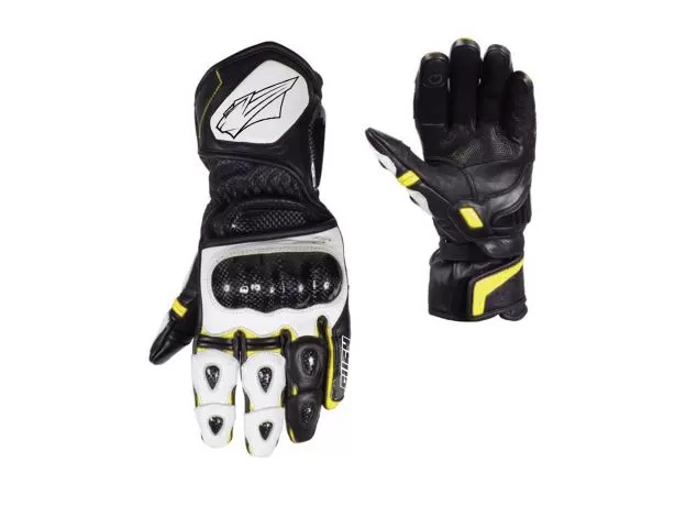 RUSH Мотоперчатки RSX, Размер: S, Цвет: Черный/Белый/Желтый