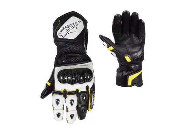 RUSH Мотоперчатки RSX, Размер: M, Цвет: Черный/Белый/Желтый