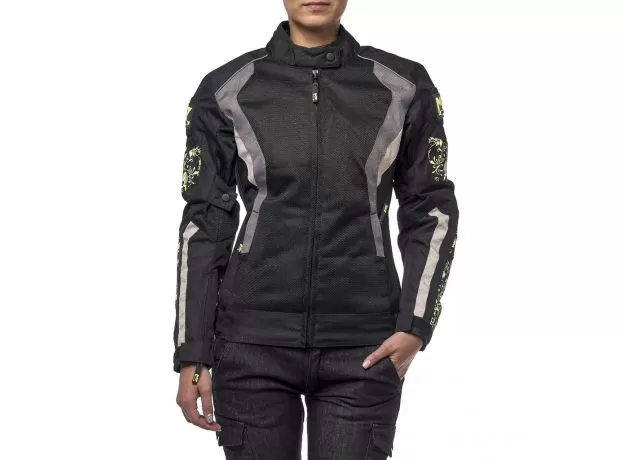 MOTEQ Мотокуртка ROXY женская, Размер: XXS, Цвет: чeрный/зеленый