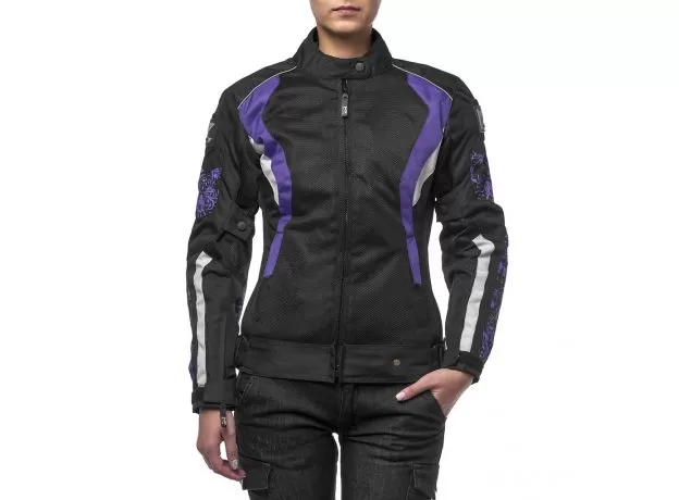 MOTEQ Мотокуртка ROXY женская, Размер: XXS, Цвет: черный/фиолетовый