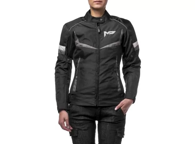 MOTEQ Мотокуртка ASTRA женская, Размер: XXS, Цвет: чeрный/серый
