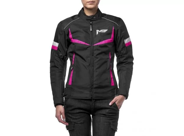 MOTEQ Мотокуртка ASTRA женская, Размер: L, Цвет: черный/розовый