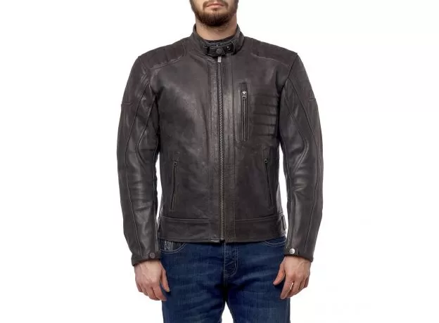 MOTEQ Мотокуртка кожаная Gunner, Размер: 4XL, Цвет: Чeрный