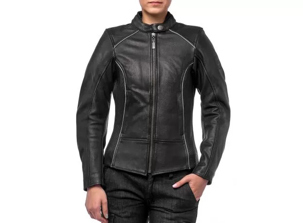 MOTEQ Мотокуртка кожаная Mira женская, Размер: XXS, Цвет: Чeрный