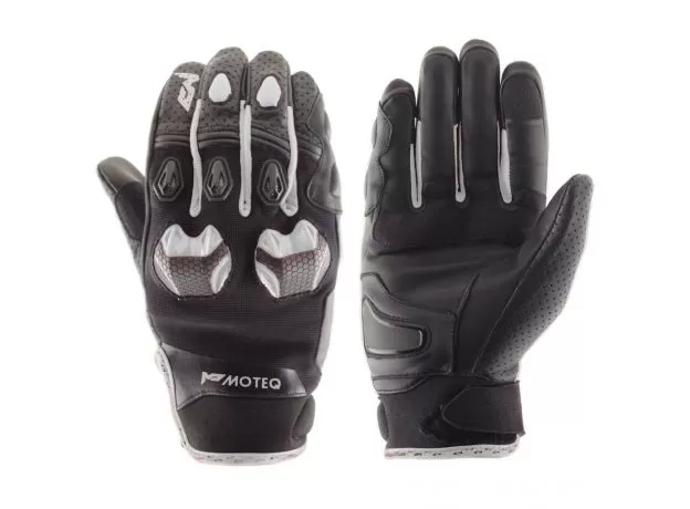 MOTEQ Мотоперчатки Stinger, Размер: XS, Цвет: чeрный/белый