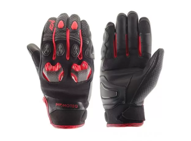 MOTEQ Мотоперчатки Stinger, Размер: XS, Цвет: черный/красный