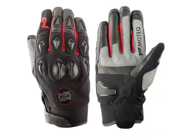 MOTEQ Мотоперчатки District, Размер: XS, Цвет: черный/красный