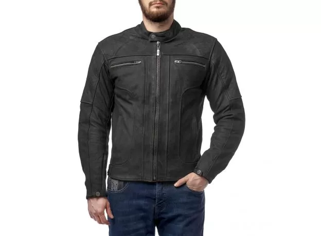 MOTEQ Мотокуртка кожаная Armada, Размер: L, Цвет: Чeрный