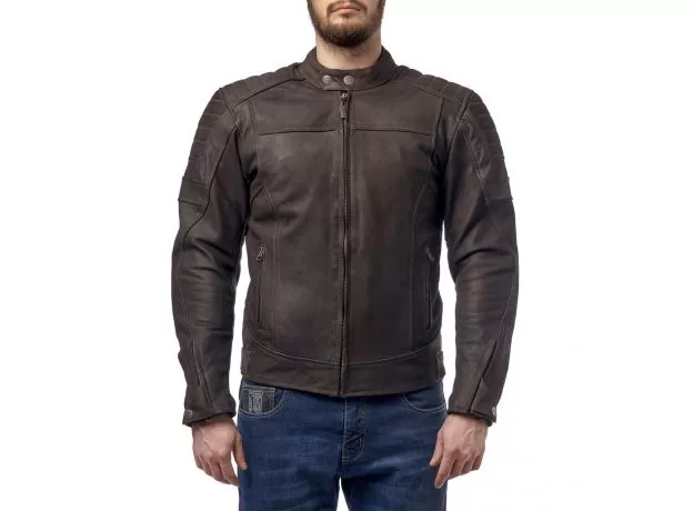 MOTEQ Мотокуртка кожаная Bro, Размер: 4XL, Цвет: коричневый