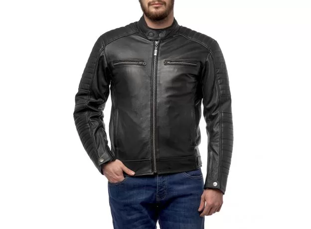 MOTEQ Мотокуртка кожаная Atlas, Размер: 3XL, Цвет: Чeрный