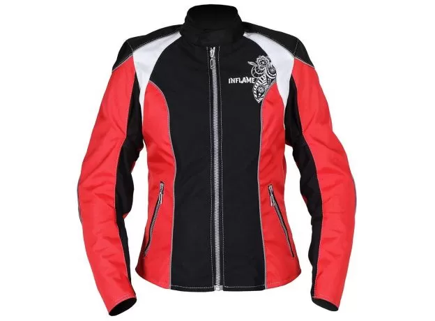 INFLAME Мотокуртка ECSTASY женская, Размер: S, Цвет: красно-черный