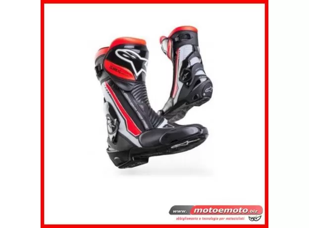 ALPINESTARS Мотоботы SMX PLUS, Размер: 41, Цвет: White/Black/Red Fluorescent