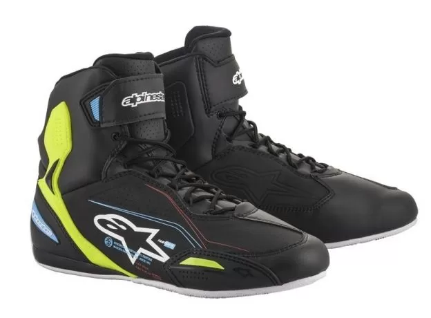 ALPINESTARS Мотоботы FASTER-3, Размер: 8, Цвет: Black/Yellowfluo/Blue