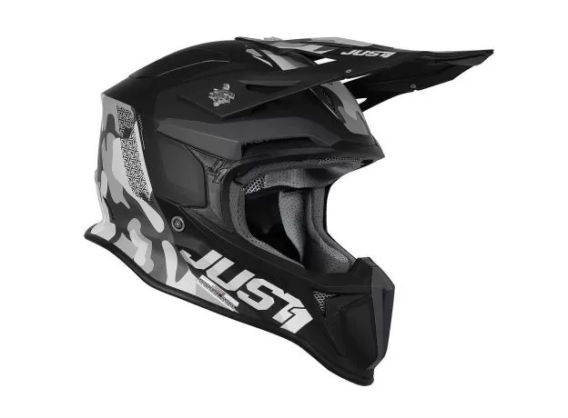 JUST1 Шлем J18, Размер: S, Цвет: камуфляж/серый/черный