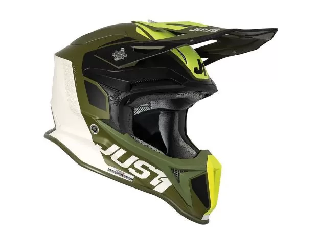 JUST1 Шлем J18, Размер: S, Цвет: хаки/черный/белый