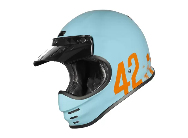 ORIGINE Шлем VIRGO, Размер: L, Цвет: голубой/оранжевый/черный глянцевый