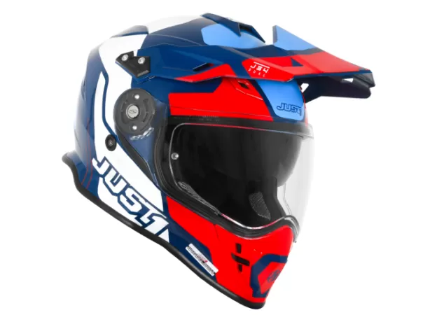 JUST1 Шлем J34, Размер: S, Цвет: красный/синий глянцевый