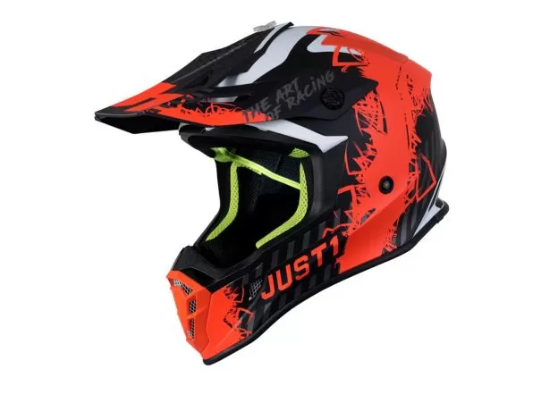 JUST1 Шлем J38, Размер: XS, Цвет: оранжевый/серый/черный матовый