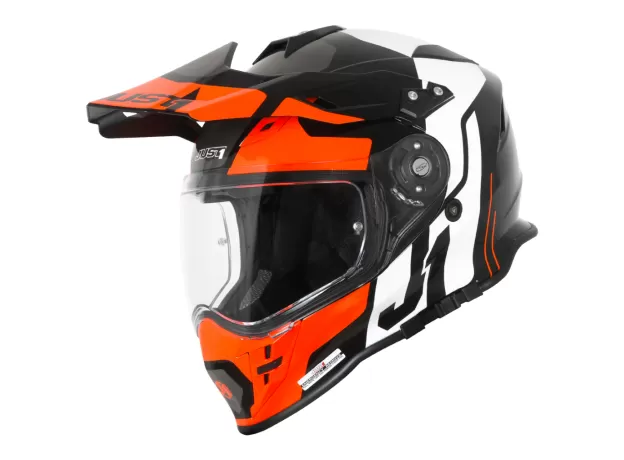 JUST1 Шлем J34, Размер: S, Цвет: оранжевый/черный глянцевый