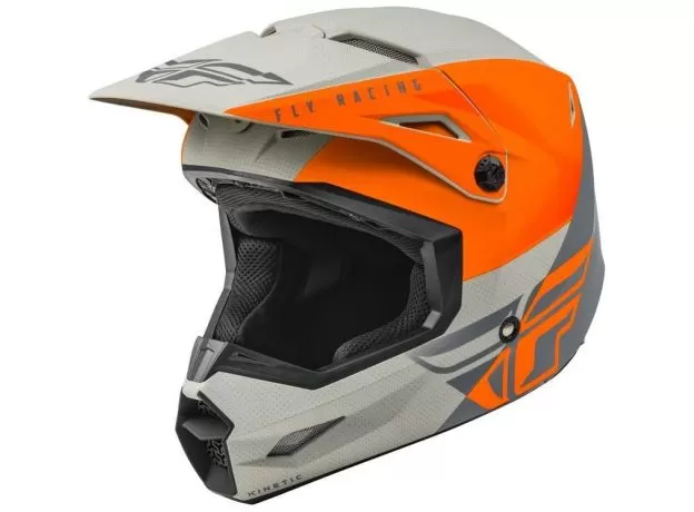 FLY RACING Шлем Kinetic, Размер: M, Цвет: Straight Edge Orange/Grey