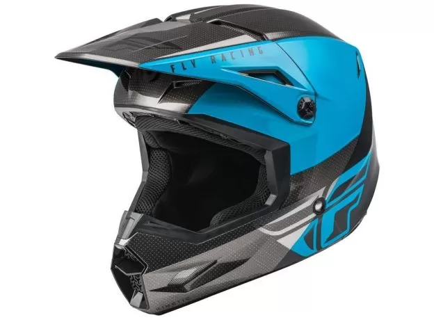 FLY RACING Шлем Kinetic, Размер: S, Цвет: Straight Edge Blue/Grey/Black