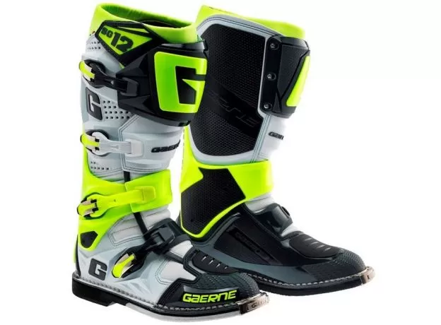 GAERNE Мотоботы SG 12, Размер: 45, Цвет: white/grey yellow fluo