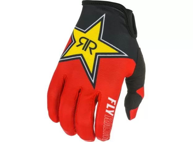 FLY RACING Мотоперчатки Lite, Размер: 10, Цвет: Rockstar черный/красный/желтый