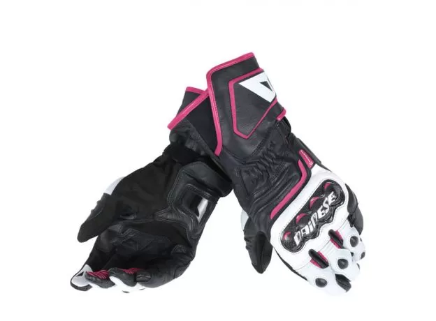 DAINESE Мотоперчатки CARBON D1 LONG женские, Размер: L, Цвет: black/white/ fucsia