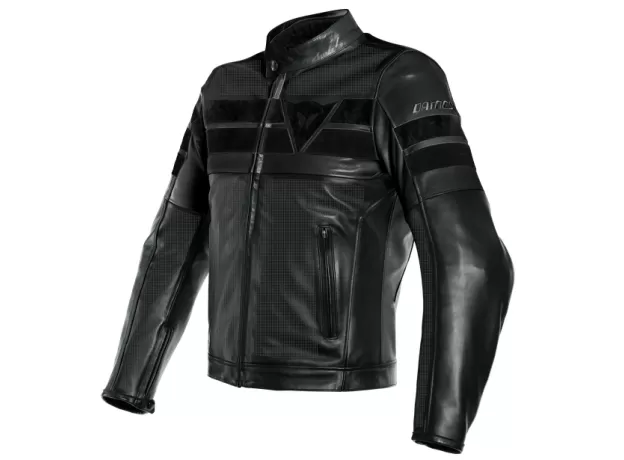 DAINESE Мотокуртка кожаная 8-TRACK PERF, Размер: 46, Цвет: Black/Black/Black