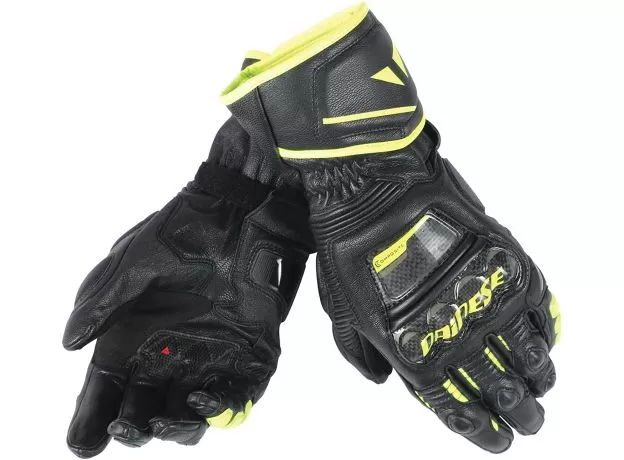 DAINESE Мотоперчатки DRUID D1 LONG, Размер: XL, Цвет: Black/Black/Fluo-Yellow