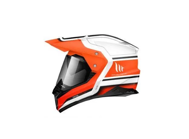 MT Шлем SYNCHRONY DUOSPORT SV, Размер: S, Цвет: VINTAGE Gloss Pearl White Orange Fluor