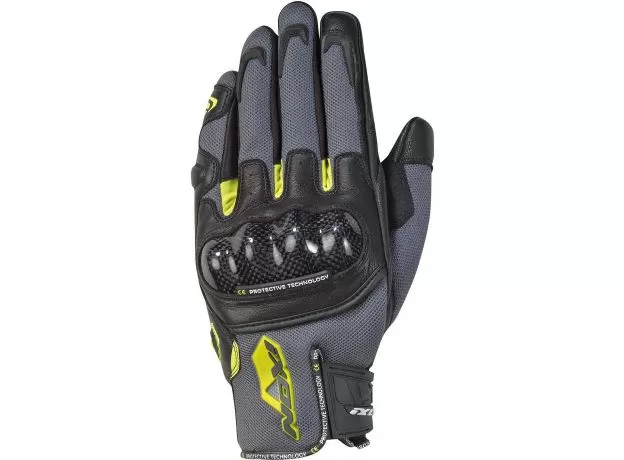 IXON Мотоперчатки RS Rise Air, Размер: XL, Цвет: Black Grey Bright Yellow