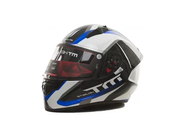 MT Шлем STINGER, Размер: XS, Цвет: Gloss Metallic Black White Yamaha Blue