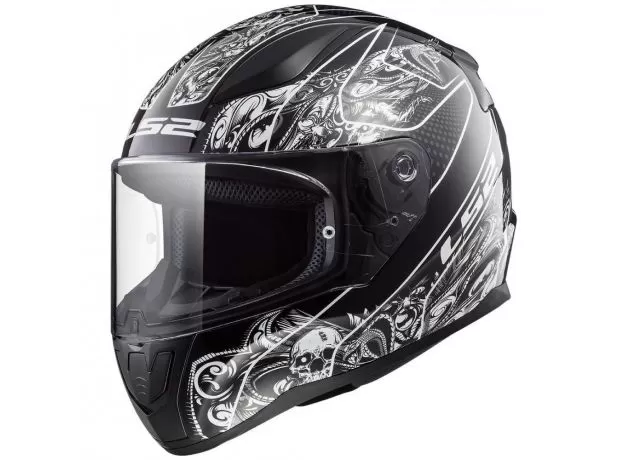 LS2 Шлем FF353 RAPID, Размер: L, Цвет: CRYPT Black White