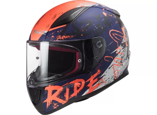 LS2 Шлем FF353 RAPID, Размер: XL, Цвет: NAUGHTY Matt Blue Fluo Orange
