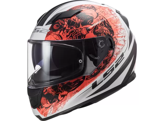 LS2 Шлем FF320 STREAM EVO, Размер: S, Цвет: THRONE White Orange