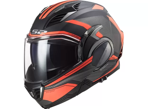 LS2 Шлем FF900 VALIANT II, Размер: S, Цвет: REVO Matt Titanium Orange