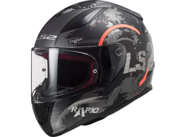 LS2 Шлем FF353 RAPID, Размер: L, Цвет: CIRCLE Matt Titanium Orange