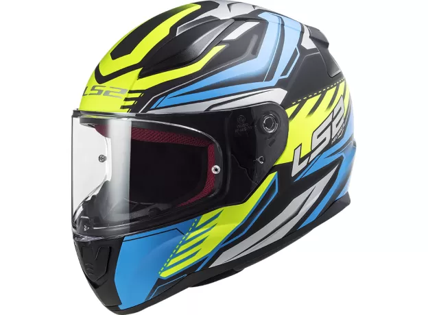 LS2 Шлем FF353 RAPID, Размер: M, Цвет: GALE Matt Black Blue Yellow