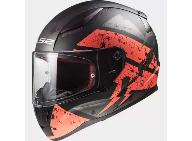 LS2 Шлем FF353 RAPID, Размер: XXL, Цвет: DEADBOLT Matt Black Orange