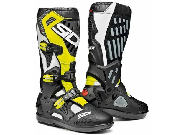 SIDI Мотоботы ATOJO SRS, Размер: 45, Цвет: White/Black/Yellow Fluo