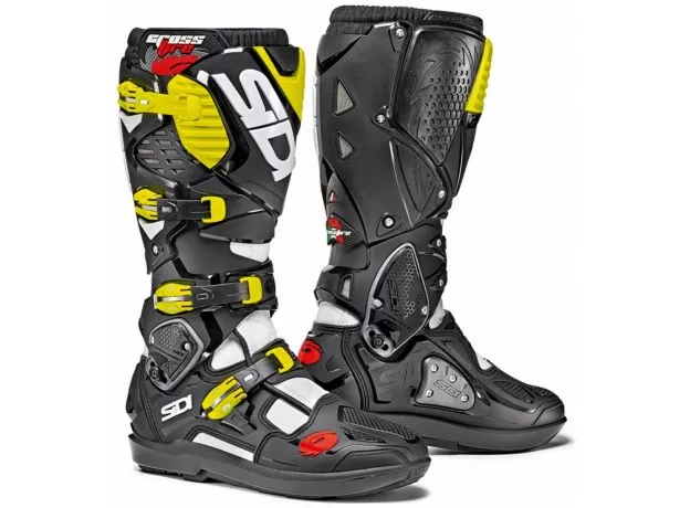 SIDI Мотоботы CROSSFIRE 3 SRS, Размер: 44, Цвет: White/Black/Yellow Fluo