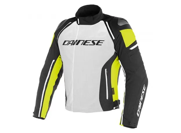 DAINESE Мотокуртка RACING 3 D-DRY, Размер: 56, Цвет: White/Black/Yellow