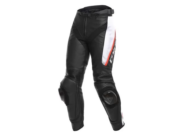 DAINESE Мотоштаны кожаные DELTA 3 PERF. женские, Размер: 42, Цвет: Blасk/White/Red