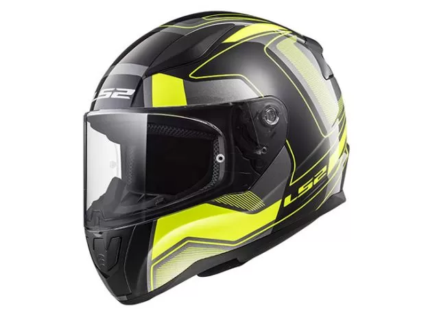 LS2 Шлем FF353 RAPID, Размер: L, Цвет: CARRERA BLACK H-V YELLOW