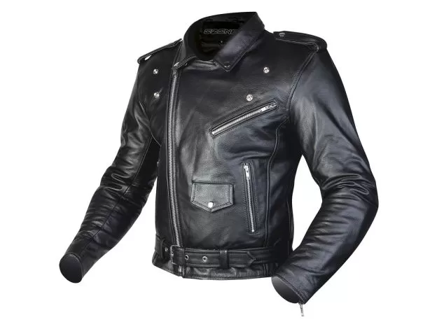 OZONE Мотокуртка кожаная Ramones, Размер: 5XL, Цвет: черный