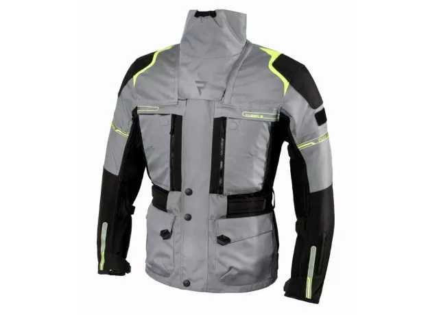 REBELHORN Мотокуртка Cubby III, Размер: 4XL, Цвет: серый/черный/флуо/желтый