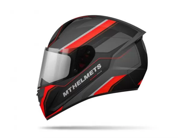 MT Шлем STINGER, Размер: L, Цвет: POLE Gloss Gunmetal Black Red