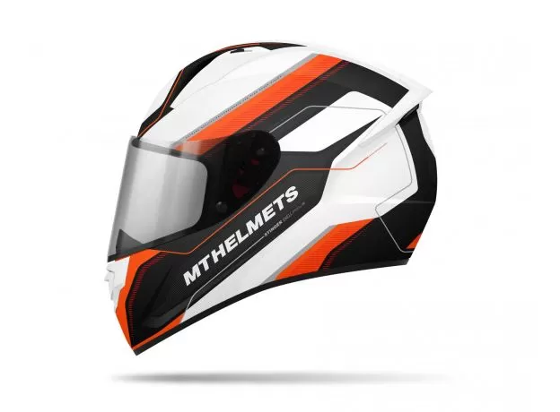 MT Шлем STINGER, Размер: L, Цвет: POLE Gloss White Black Fluor Orange