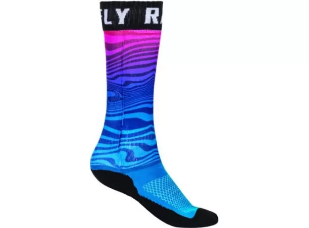 FLY RACING Носки MX Pro Thin, Размер: S/M, Цвет: синий/розовый/черный